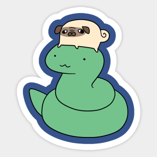 Snake and Little Pug Sticker